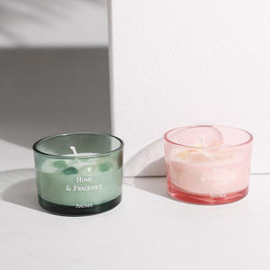 Wholesale Customizable DIY Aromatherapy Empty Glass Candle Cup Stained Round Glass Candle Holder Jar - Product Image 2