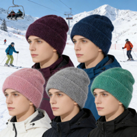 OEM 2026 Bonnets en cachemire unisexes d'hiver, bonnets en cachemire tricotés personnalisés pour femmes et hommes, décontractés, pour l'extérieur, pour garder au chaud, vente en gros