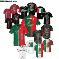Haute qualité personnalisé mexique maillot mexique maillot de Baseball aigle Baseball chemises boutonnées drapeau mexicain maillot de Baseball