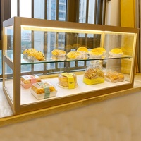Vitrine argentée de nourriture sèche de pain de verre en métal de vitrine de gâteau de pâtisserie pour le kiosque de supermarché de magasin de café de boulangerie