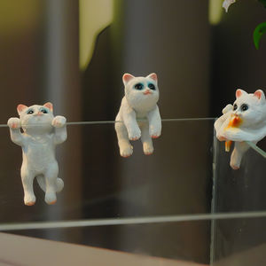 <span class=keywords><strong>Prix</strong></span> usine trois pièces chaton ensemble résine décoration chat suspendu aquarium aquarium paysage en plastique Durable - Product Image 3