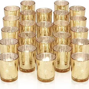 HY bocal à bougie en verre argenté galvanisé bocaux de luxe personnalisés pour bougies chandelier vide bocaux à bougie uniques