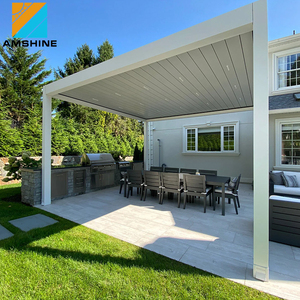 Tự làm dễ dàng lắp ráp mặt trời pergola cơ giới louver mái trượt cửa kính vườn gazebo prefab sunroom pergola Bộ dụng cụ - Product Image 6