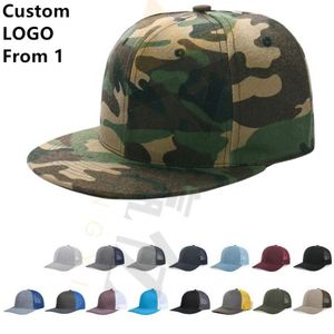 Gorra Plana Personalizada, Gorra de Béisbol Cubana, Gorras Cadet en Tela de Camuflaje con Impresión y Logotipo Bordado - Product Image 1