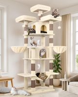 Torre para Gatos Starmoon para Gatos de Interior, Torre para Gatos de 80 polegadas com Poste Arranhador, Rede, 3 Plataformas, 2 Casas, 2 Cestas Suspensas
