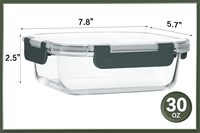 Bonne vente 10 paquets de 30 oz conteneurs de préparation de repas en verre conteneurs de stockage des aliments en verre avec couvercles boîtes à bento hermétiques en verre déjeuner