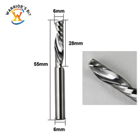 Warrior's Single Flute Cut End Mill 6mm Shank Diamètre O Flute Router Bit pour le bois MDF Cutting CNC Router Custom ODM OEM Support
