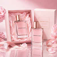 Flacon de parfum en verre plat avec bouchon et boîte, 25 ml 50 ml 100 ml, emballage de parfum vide