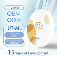 Disco de Zirconia Multicapa IVISTA UT-ML de 60% de Translucidez y 650MPa, Directo de Fábrica, para Laboratorio Dental CAD CAM