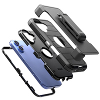 Étui de protection robuste et résistant aux chocs pour iPhone 16 avec clip de ceinture pour holster, housse de téléphone portable