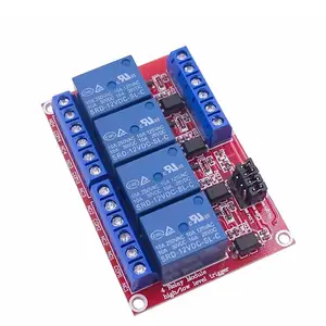 Perisai Papan Modul Relay 12V 4 Kanal dengan Optocoupler Mendukung Pemicu Leval Tinggi dan Rendah untuk Elektronik