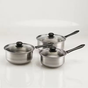 Ensemble de cuisine moderne 6 pièces en acier inoxydable, batterie de cuisine 6 pièces pour cuisinière à induction 16-18-20CM, casseroles à lait et à soupe, cadeau idéal pour les cuisines - Product Image 3