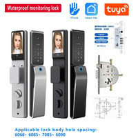 Serrure de porte intelligente Tuya Wifi avec caméra, reconnaissance faciale 3D, déverrouillage par empreinte digitale, carte, clés, application téléphonique
