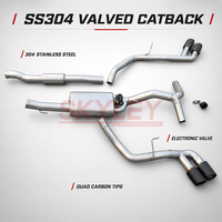 Système d'échappement Catback SKYLEY SS304 avec soupapes et embouts en carbone quadruples pour Jeep Gladiator JT 3.6L V6 2020 et après