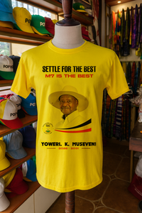 140-150GSM Uganda campaña electoral presidencial camiseta gorra bandera chaleco conjunto artículos promocionales para seguidores de Yoweri Museveni - Product Image 6