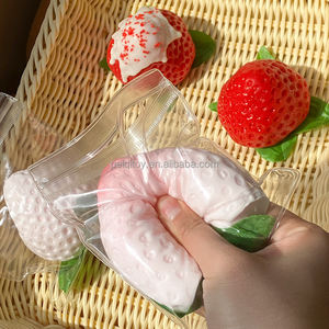 Neue Simulation Strawberry Squeeze TPR Spielzeug Nettes Soft Stress Relief Zappel spielzeug für Kinder Adult Dekompression Straw aberry <span class=keywords><strong>Toy</strong></span> - Product Image 2