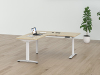 Bureau debout intelligent OMNI avec mémoire de position, table collaborative pour salles de réunion, bureau d'angle en L réglable pour ordinateur
