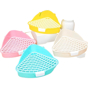 <span class=keywords><strong>Bac</strong></span> à litière moyen en plastique pour lapins avec design de toilette d'angle, idéal pour furets, hamsters, chats et cochons d'Inde - Product Image 3