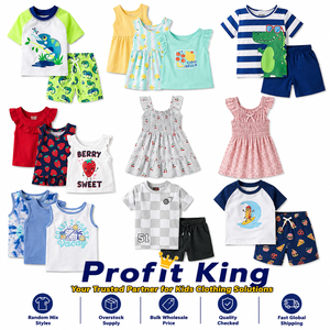 <b>Mixed</b> Kids Summer Clothing Sets Cotton Two Piece Outfits Boys Girls Toddler Wholesale Factory Clearance Stock - Product Image 3