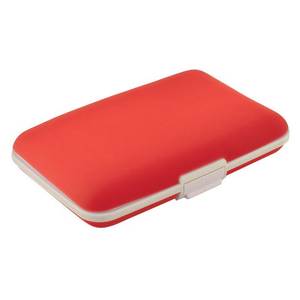 Étui à cartes de visite en silicone, portefeuille compact rouge pour usage professionnel - Product Image 1