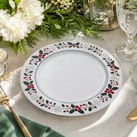 Assiettes de présentation plates personnalisables de luxe en PP pigmenté, 13 pouces, légères, durables, réutilisables, 50 pièces, pour mariage, dîner, maison, hôtels
