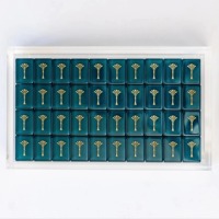 Jeu de Mahjong Américain de Luxe Feuille de Ginkgo, 160 Tuiles en Acrylique Peintes à la Main, 3 Couches, Thème Botanique, Personnalisé OEM, Vente en Gros
