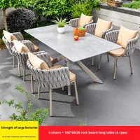 Ensembles de meubles de jardin - Tables et chaises d'extérieur - Design moderne et simple en rotin et métal pour cour, villa, patio, jardin, hôtel, balcon