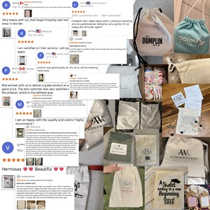 Bolsas de Lona de Algodón Reciclado Ecológicas con Cordón de Tamaño Personalizado para Zapatos y Ropa con Logotipo - Product Image 6