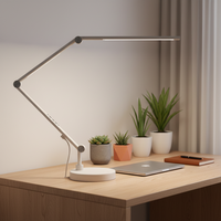 Lampe de bureau LED moderne électrique pliable pour la protection des yeux avec double source de lumière, idéale pour les chambres, flexible, contrôle tactile simple et variateur d'intensité
