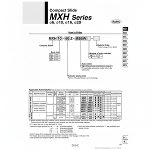 Glissière compacte SMC Pneumatics MXH16-40Z pièce pneumatique de haute qualité - Product Image 1