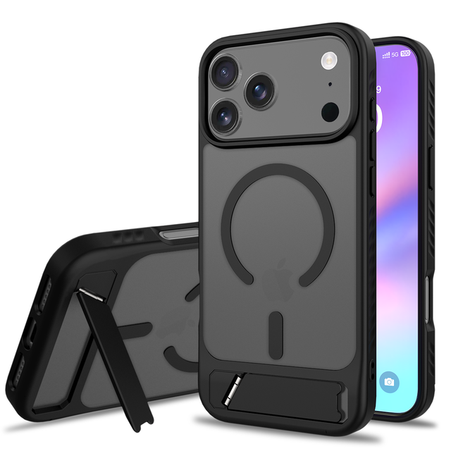 Slim Matte Magnetic Case for iPhone 17 Pro Max Air 16 Pro 16e 15 Plus 14 13 12 Military Grade Drop Protection Kickstand Case