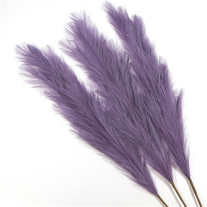 Faux Large Beige Pampas Grass Grey Pampas Grass Arreglo para Decoración - Product Image 2