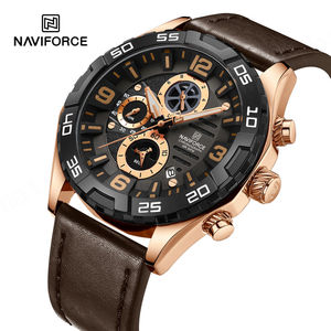 Nuevo Reloj de Cuarzo NAVIFORCE 8043 BGNB para Hombre, con Esfera Verde, Fecha Completa, Correa de Cuero, Regalo para Hombre - Product Image 6
