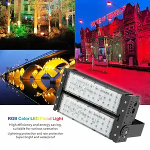 IP65 Waterproof 100W RGB LED Flood Light Remote Control Billboard Projector Reflector Flood Lights for Outdoor Projects
