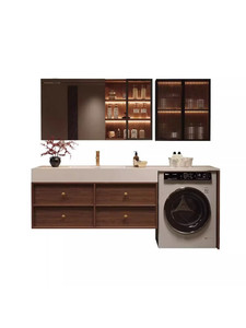 <span class=keywords><strong>Mobile</strong></span> <span class=keywords><strong>Bagno</strong></span> Integrato in Alluminio Senza Soluzione di Continuità <span class=keywords><strong>con</strong></span> Lavatrice e Armadietto a Specchio - Product Image 5