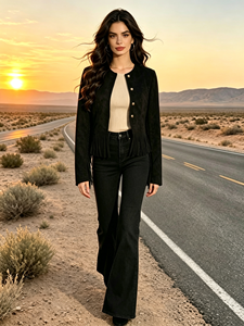 Sweet Babe <b>Suede</b> Cropped <b>Jacket</b> with Fringe Detail Button Front Vintage Casual Outerwear for <b>Women</b> - Product Image 5