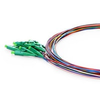 Puente de Cable de Fibra Óptica de 12 Núcleos, 1/2M, LC APC, OS2, Modo Único, Codificado por Color, 0,9mm, FTTH