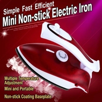 Mini fer à vapeur pliable de voyage, fer à vêtements électrique portable, semelle antiadhésive en téflon, température réglable pour la maison et les voyages