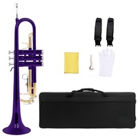 Multi Colored BB Trumpet 3-Piston Valve Lacquered Finish Brass Wind Musical Instrument for Student Beginner Band Performance