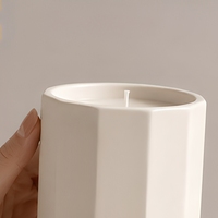 FUBEI LIVING Décoration d'intérieur, ensemble cadeau de luxe minimaliste, diffuseur de parfum en céramique octogonal et pot de bougie parfumée
