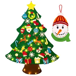 Árvore de feltro diy, árvore de feltro feita à mão, decoração de natal e criança