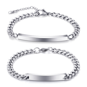 Pulsera de acero inoxidable de 4 mm y 7 mm, cadena lisa, unisex, regalo de joyería para parejas, hombres y mujeres - Product Image 1