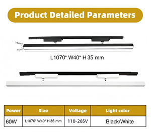 Adjustable Ceiling Linear <strong>Track</strong> <strong>Light</strong> 220V <strong>Track</strong> System 60W High Brightness <strong>Led</strong> <strong>Track</strong> <strong>Light</strong> For Shop
