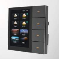 Écran tactile multifonction à 4 boutons certifié Tuya pour le contrôle de la lumière des rideaux ZigBee Smart Home Hotel IPS
