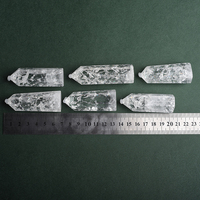 Pierres de guérison artisanat pierres précieuses tour de Quartz poli clair feu et glace craquelé Quartz Point pour Fengshui