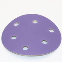 Disque de papier abrasif OEM 5 pouces 125 mm, disque de ponçage à base de papier avec plusieurs trous, papier abrasif violet, crochet et boucle 3M737/FESTOOL/MIRKA