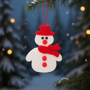 Ornamento Natalizio Pupazzo di Neve Ilan 7x10mm Decorazione Festiva - Product Image 2
