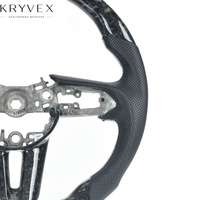 Kryvex Mazda 3 2019-2020 Kulit Asli Mengkilap Serat Karbon untuk Setir Sport