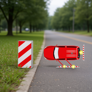 Protector de Parachoques para Coche con Rayas Rojas y Blancas de 38x16x1.5cm - Product Image 1
