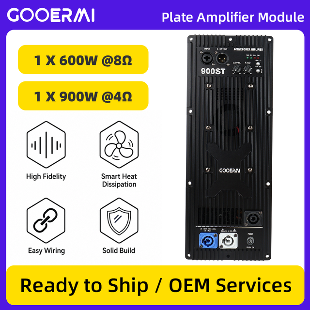 900ST High Power 900W Active Subwoofer Built in Plate Power Amplifier Board Module Multi Protection Fan Cooling